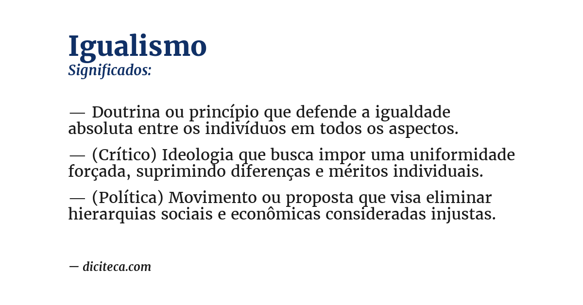 Significado de igualismo