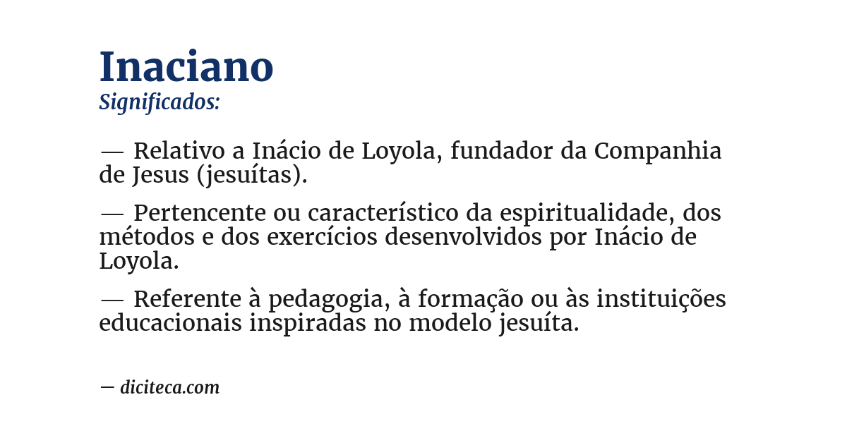Significado de inaciano