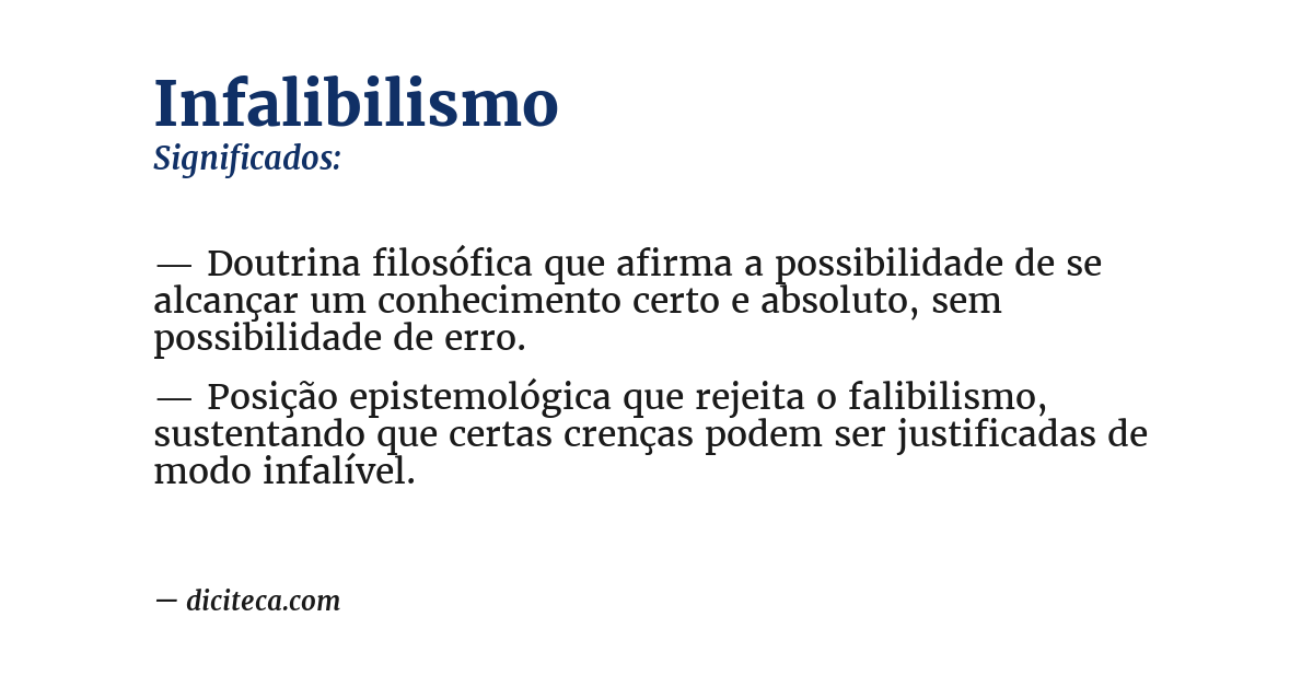 Significado de infalibilismo