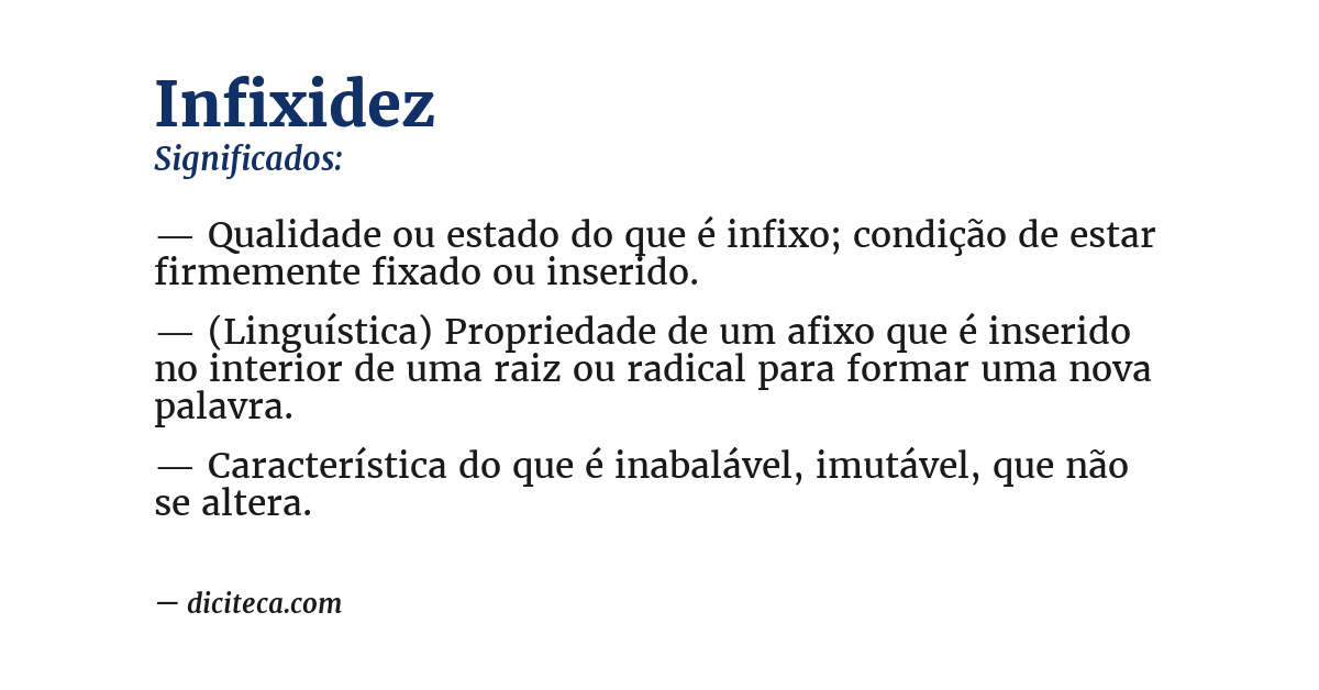 Significado de infixidez