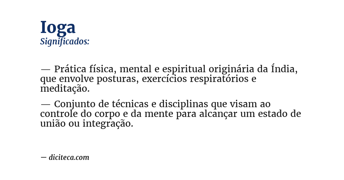 Significado de ioga