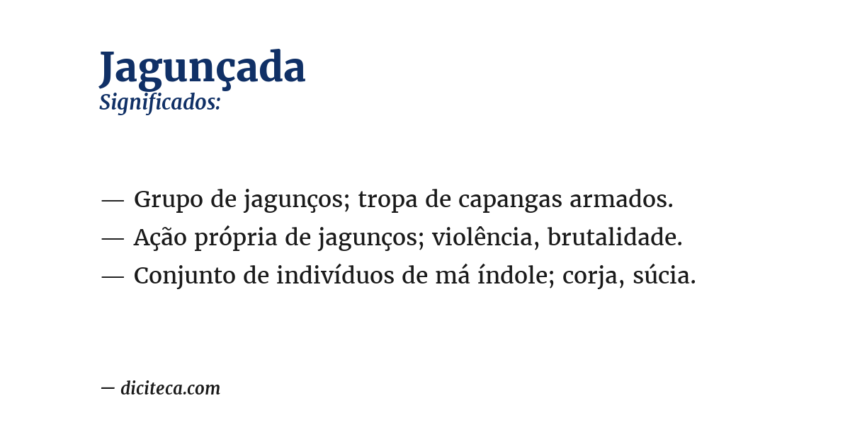 Significado de jagunçada