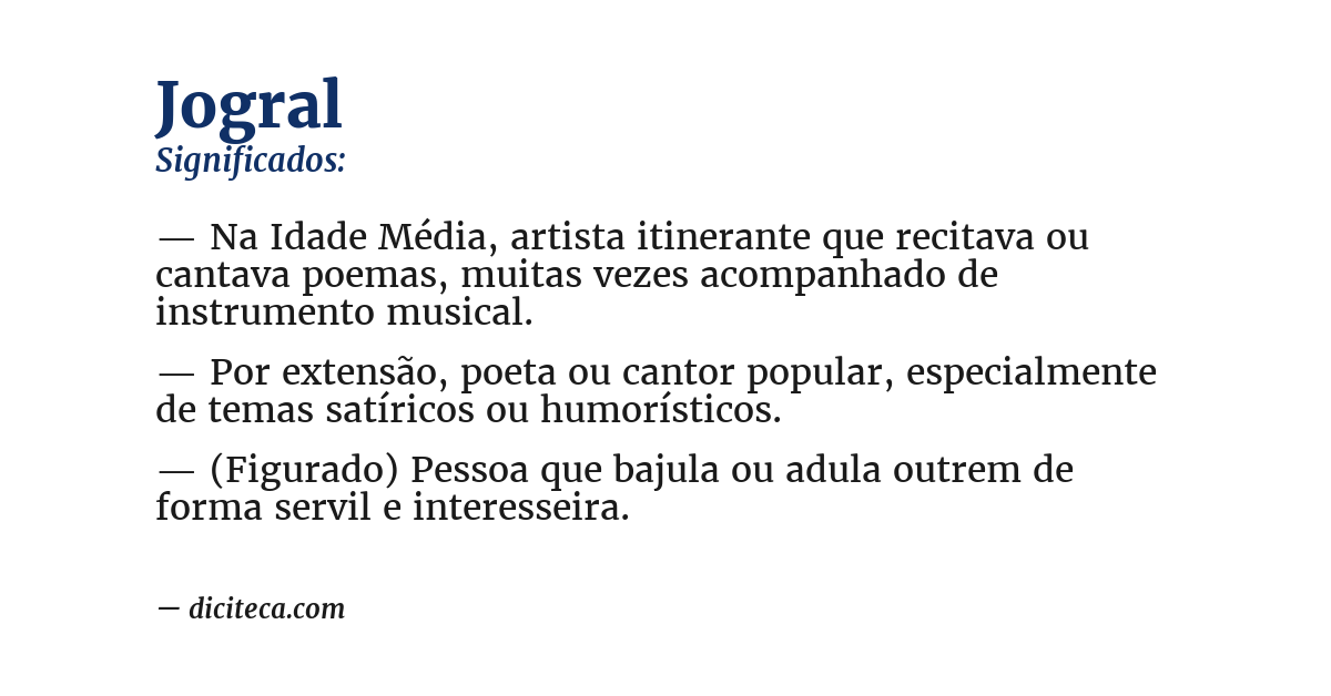 Significado de jogral