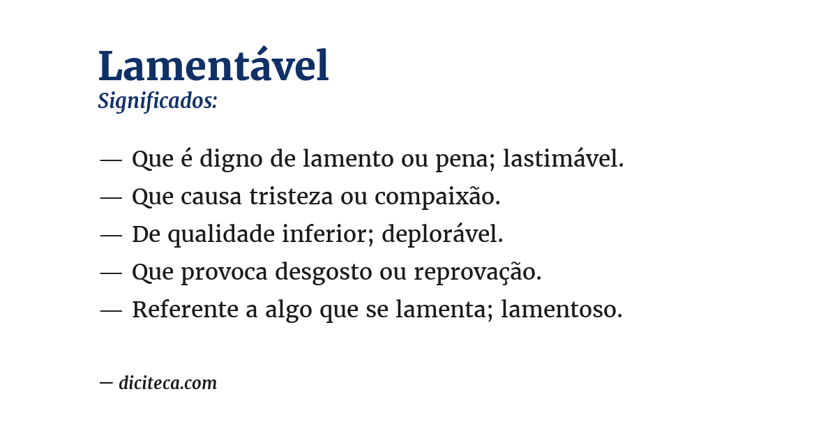 Significado de lamentável