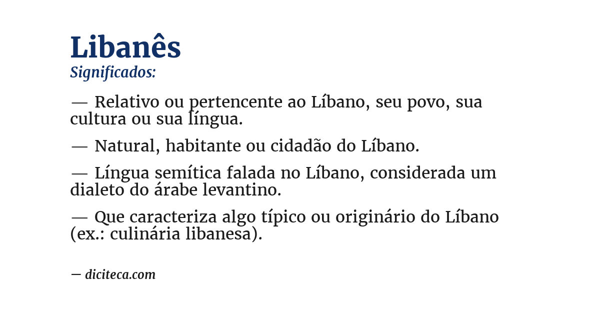 Significado de libanês