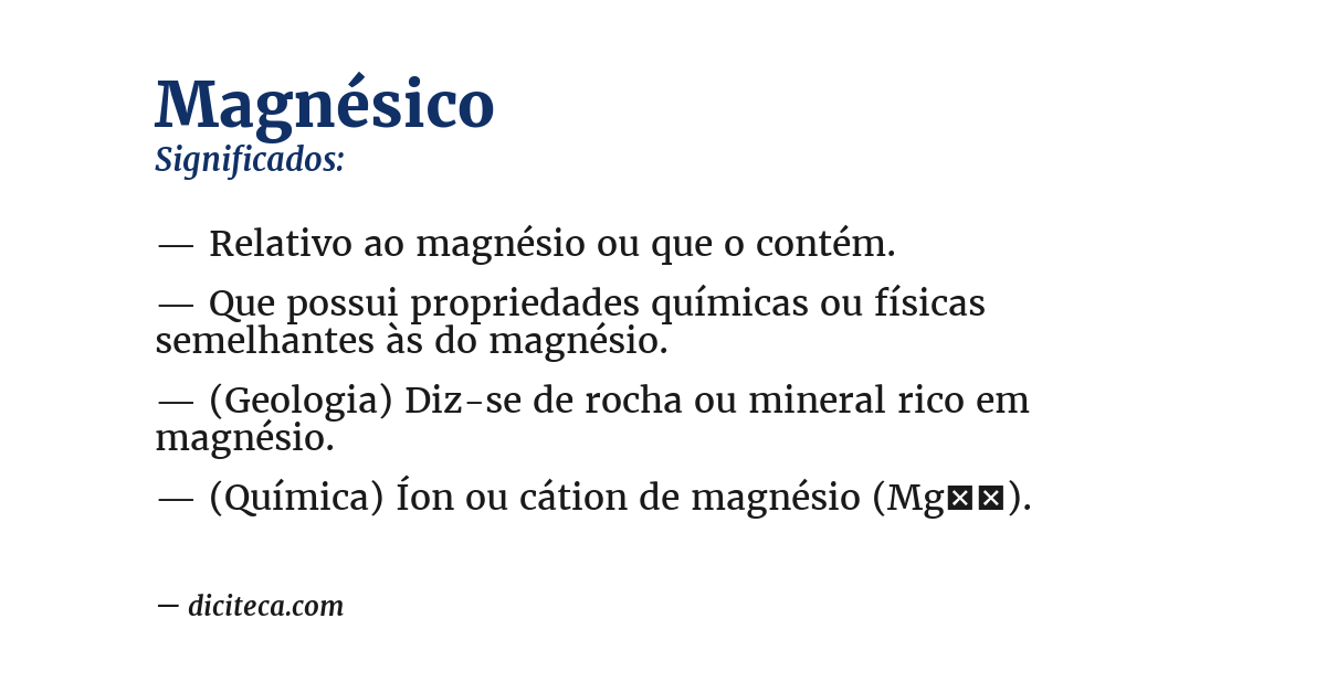 Significado de magnésico