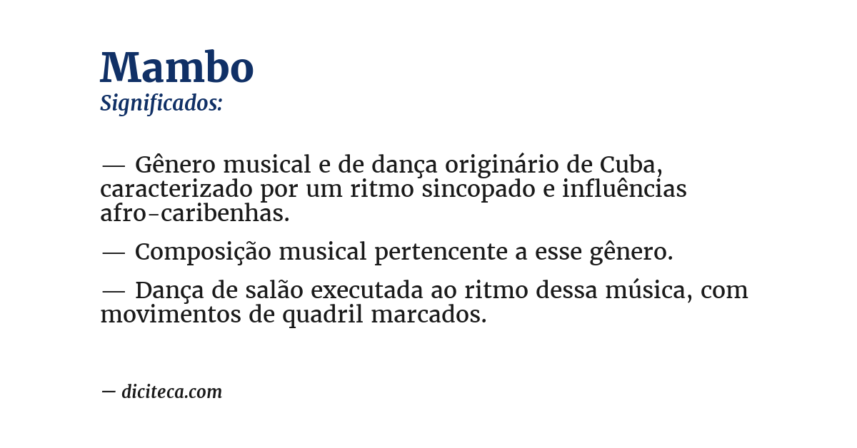 Significado de mambo