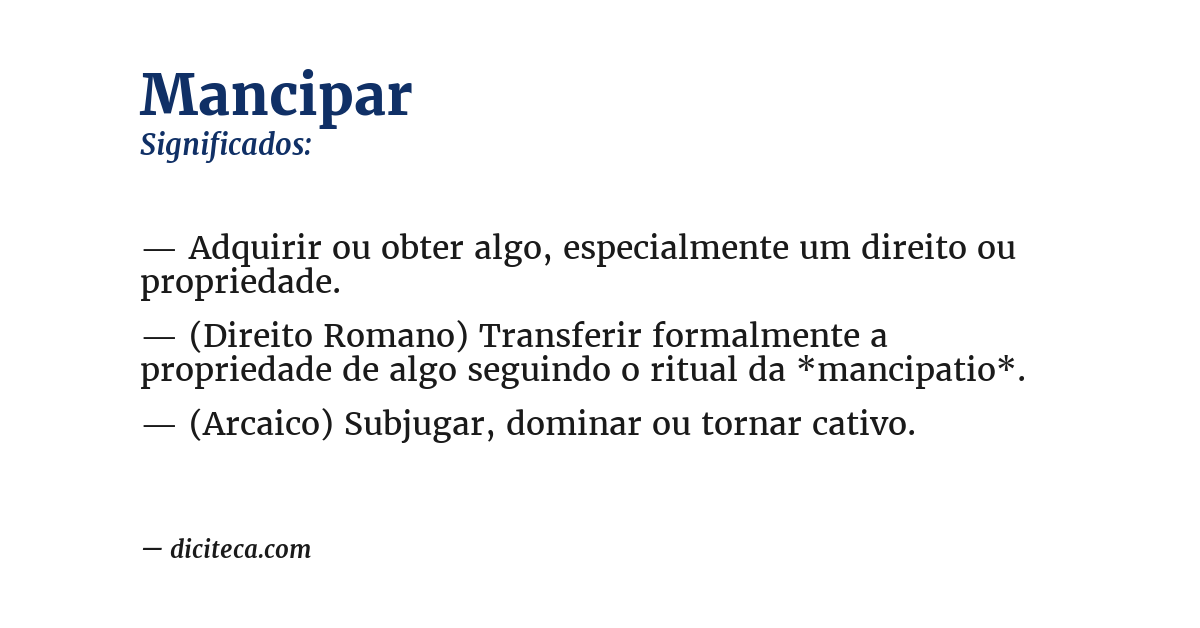 Significado de mancipar