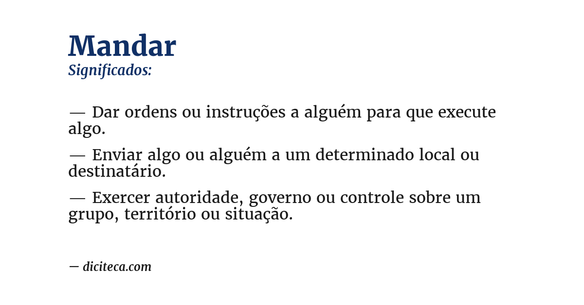 Significado de mandar