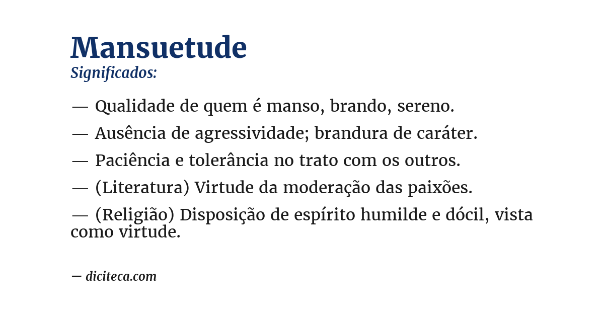Significado de mansuetude