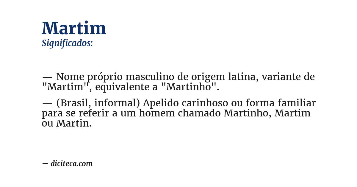 Significado de martim