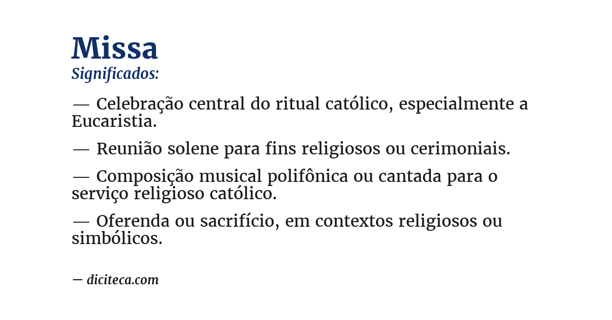 Significado de missa