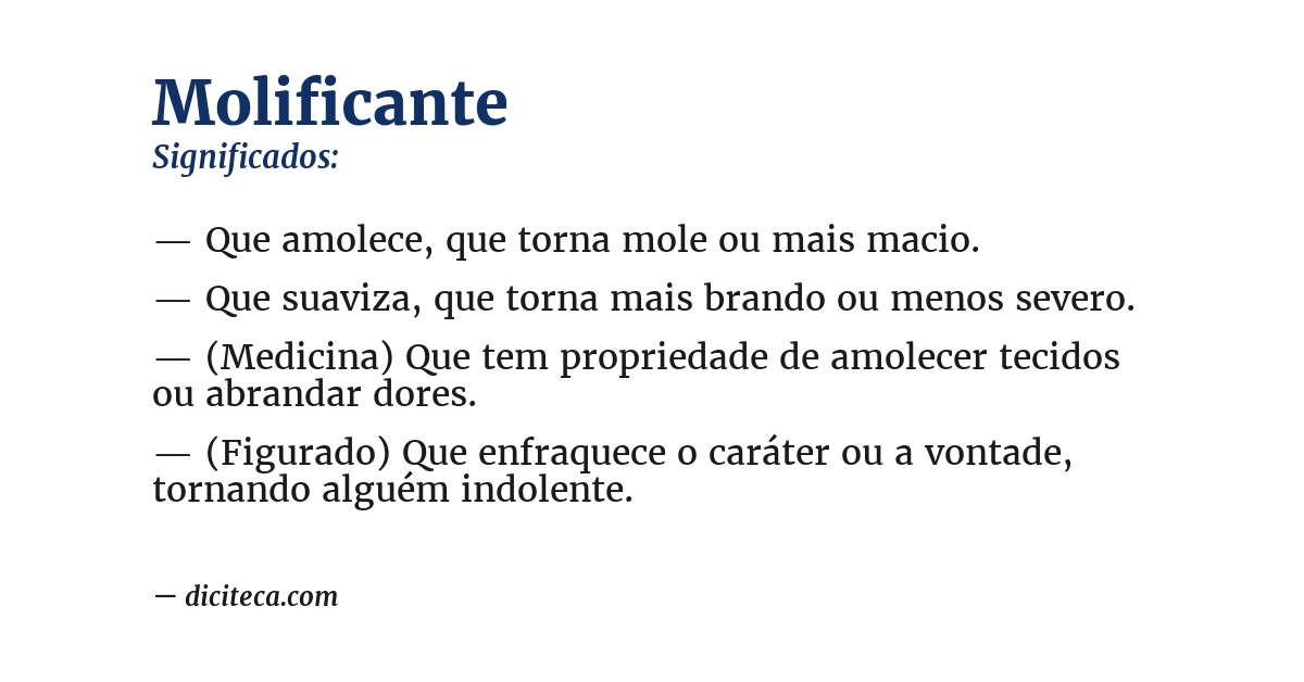 Significado de molificante