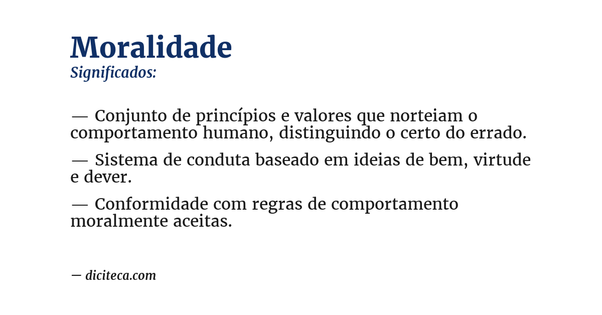 Significado de moralidade
