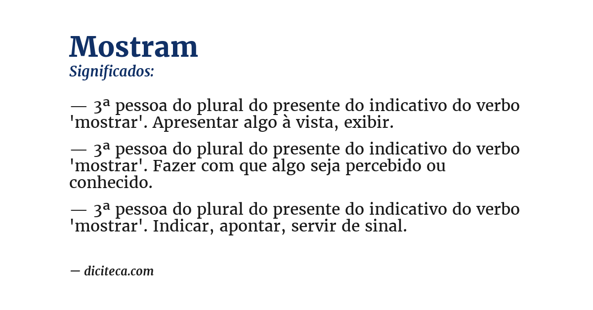 Significado de mostram