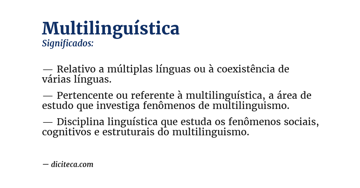 Significado de multilinguística