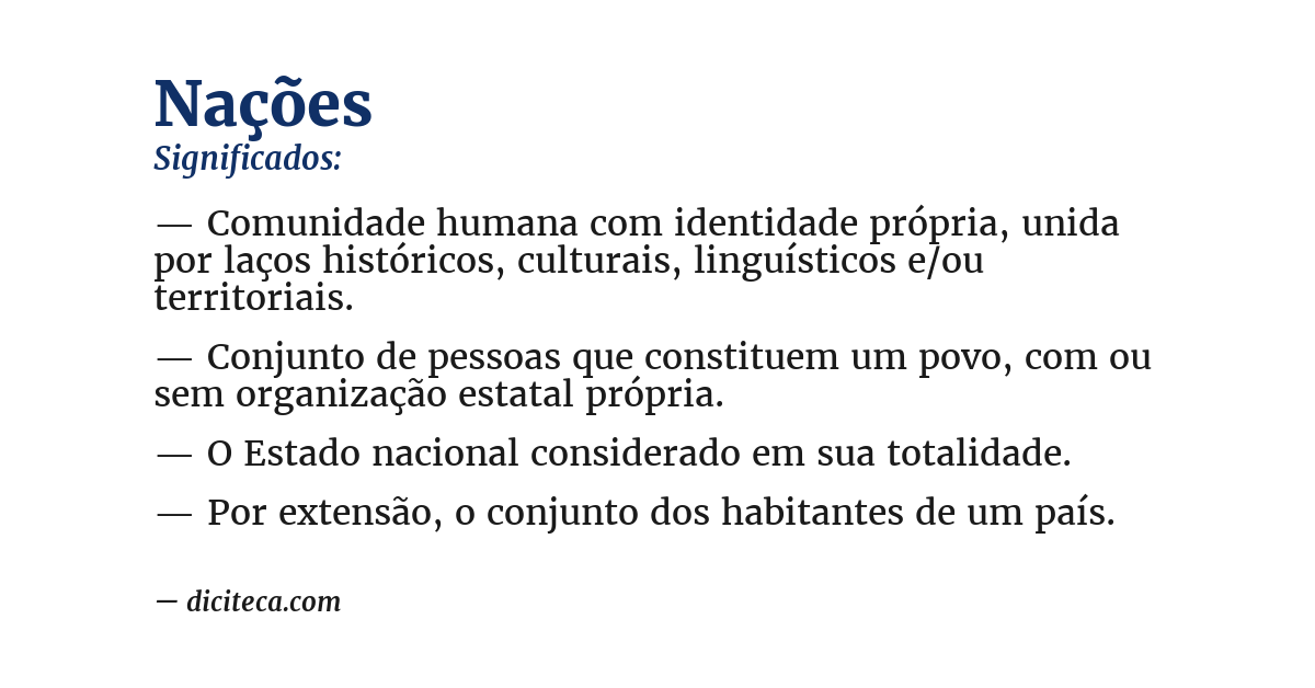 Significado de nações