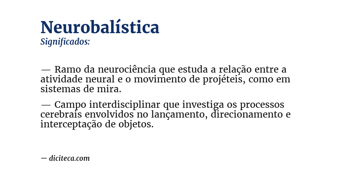 Significado de neurobalística