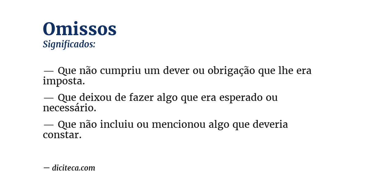 Significado de omissos