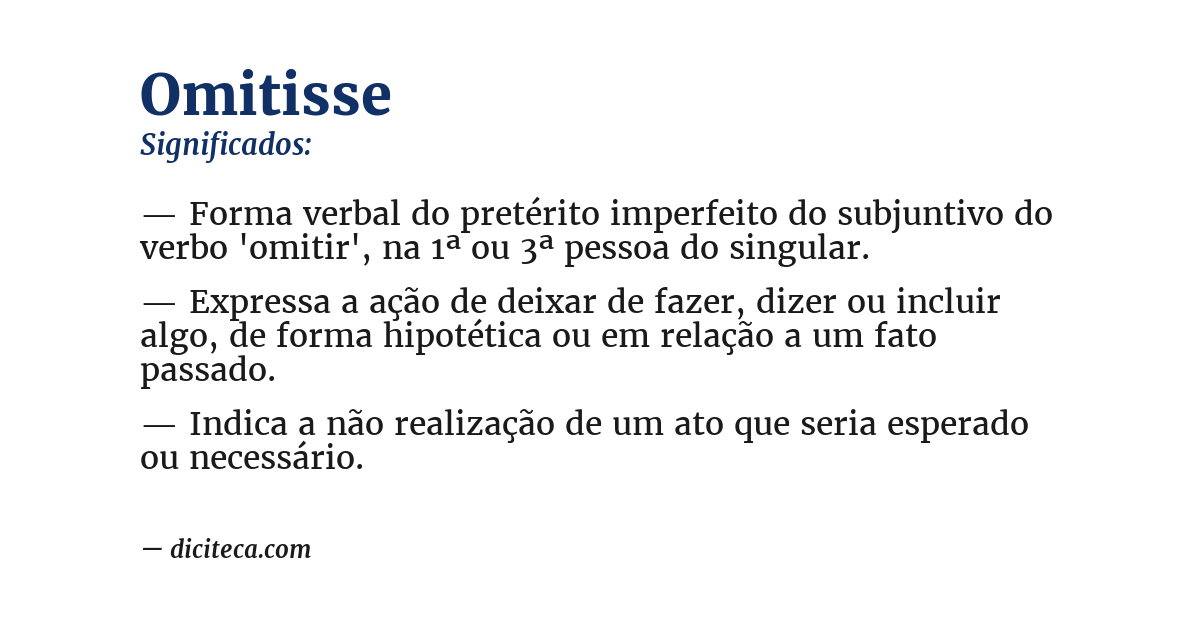 Significado de omitisse