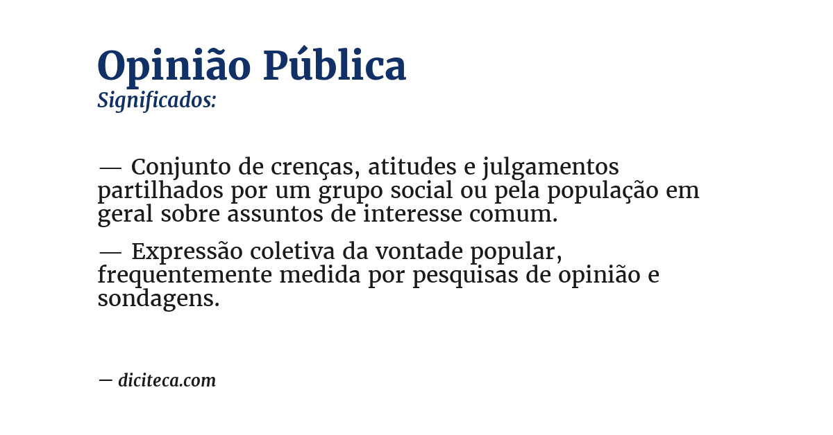 Significado de opinião pública