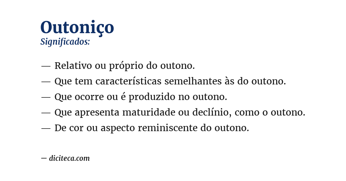 Significado de outoniço
