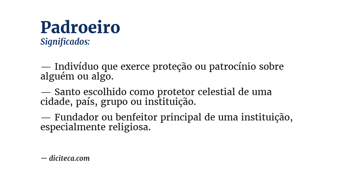 Significado de padroeiro