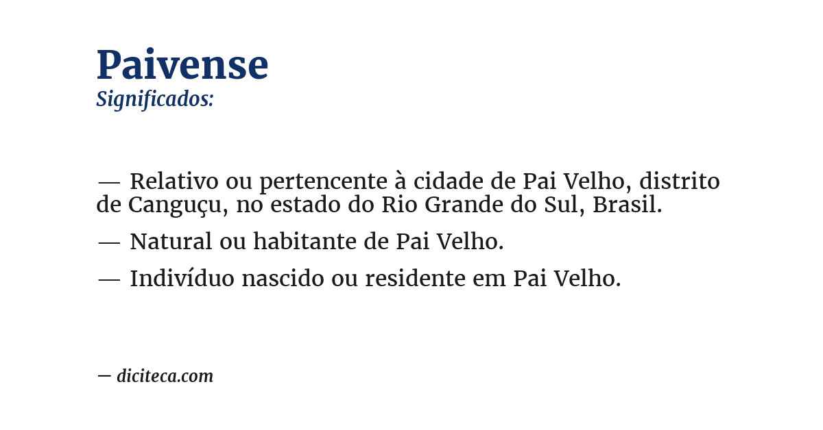 Significado de paivense
