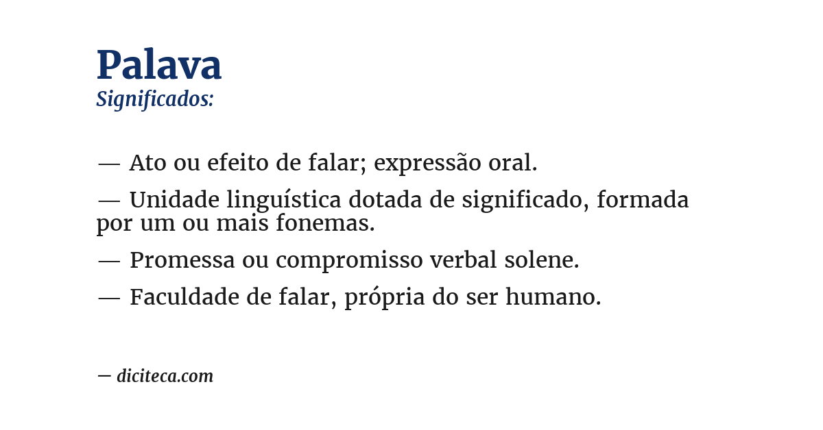 Significado de palava