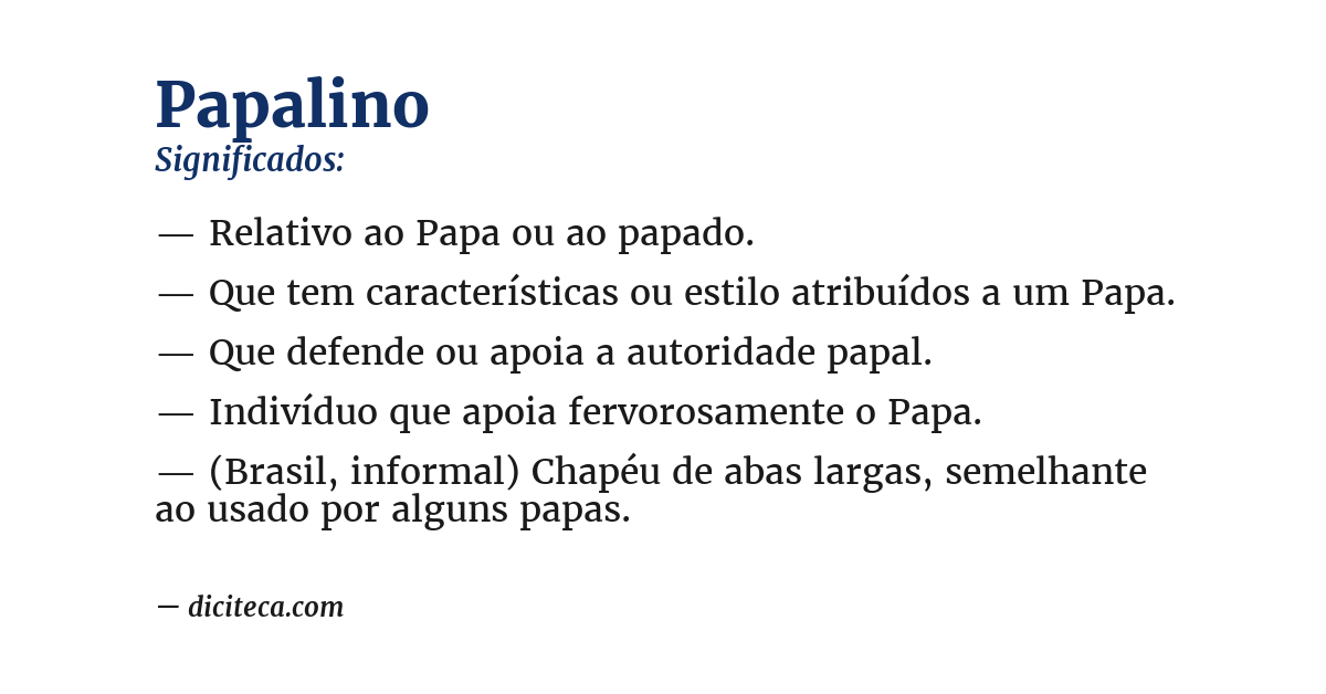 Significado de papalino