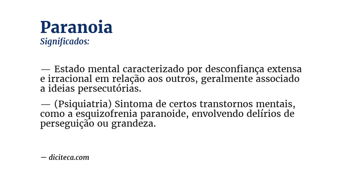Significado de paranoia