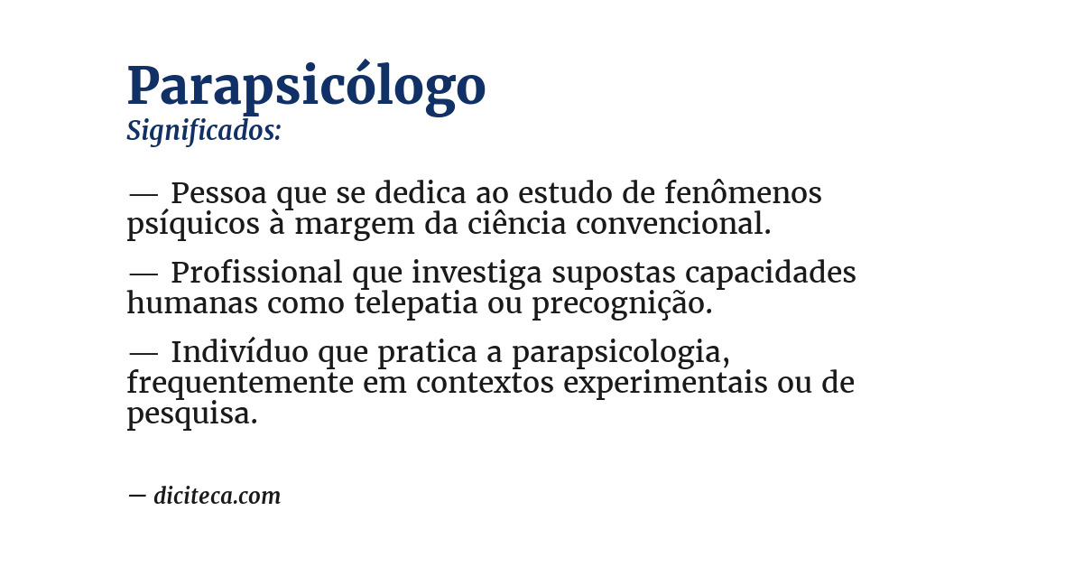 Significado de parapsicólogo
