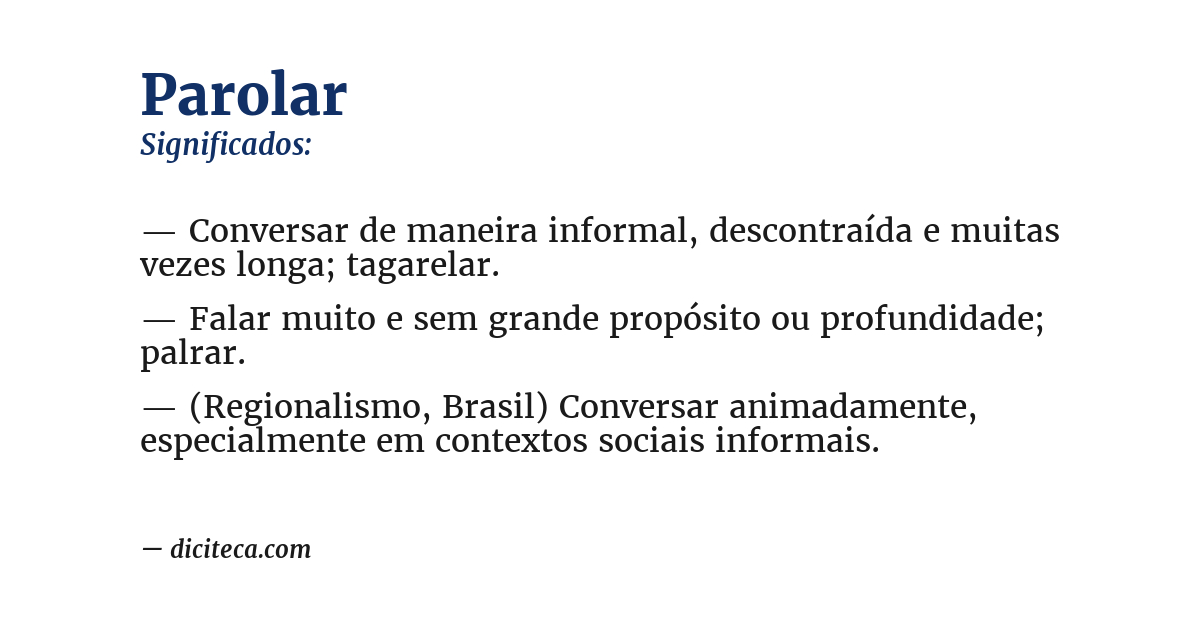 Significado de parolar