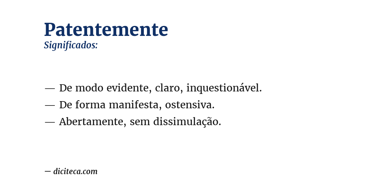 Significado de patentemente