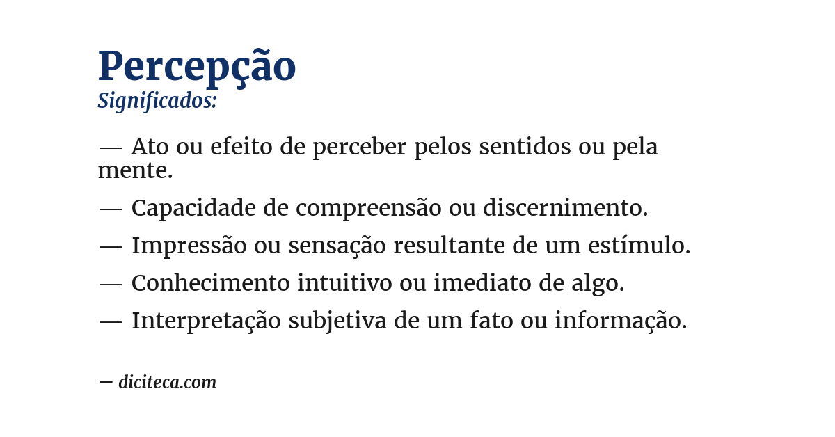 Significado de percepção