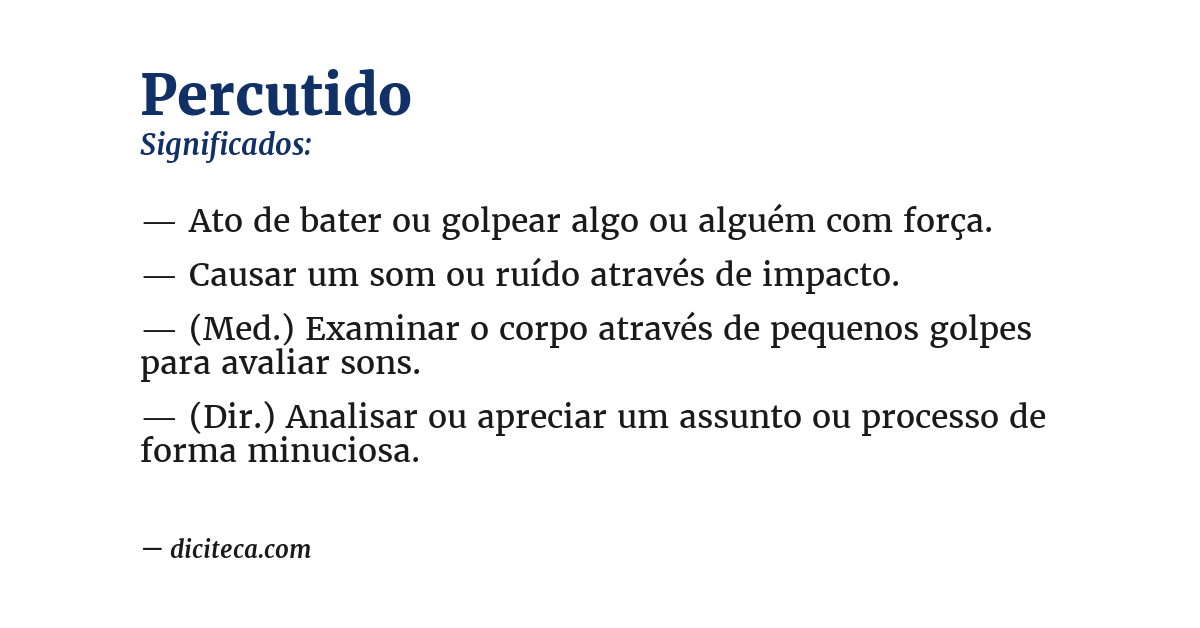 Significado de percutido