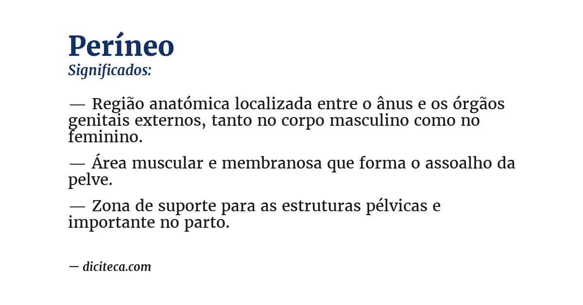 Significado de períneo