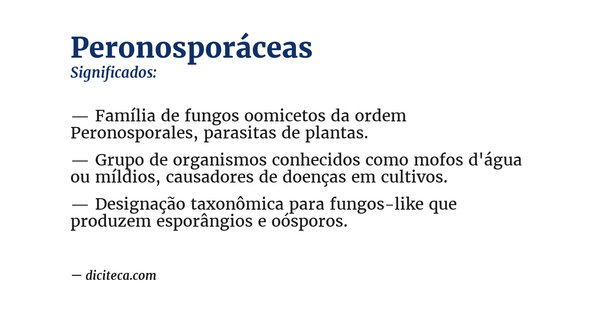 Significado de peronosporáceas