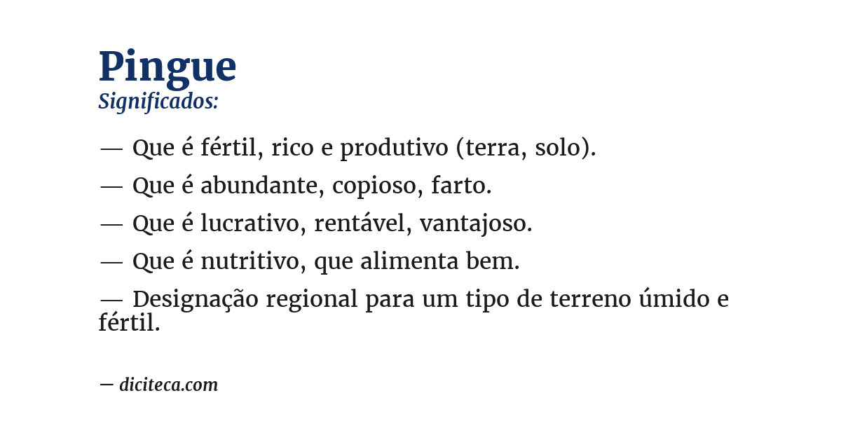 Significado de pingue