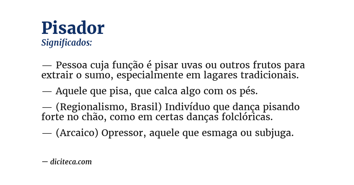 Significado de pisador