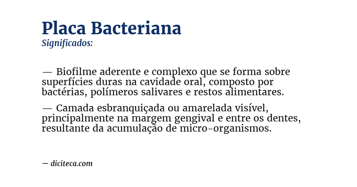 Significado de placa bacteriana