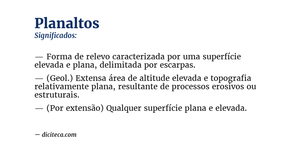 Significado de planaltos