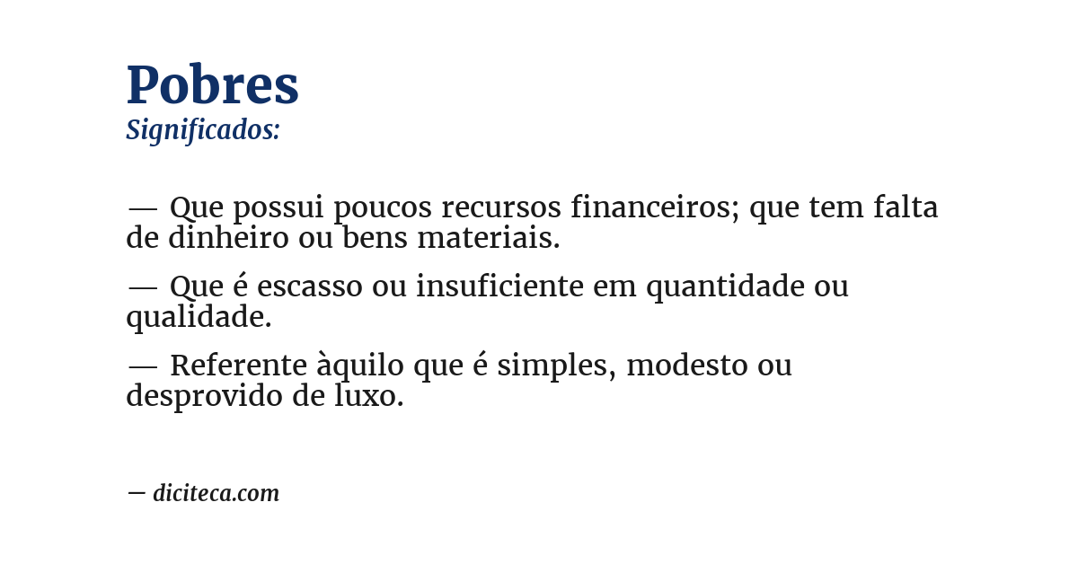 Significado de pobres