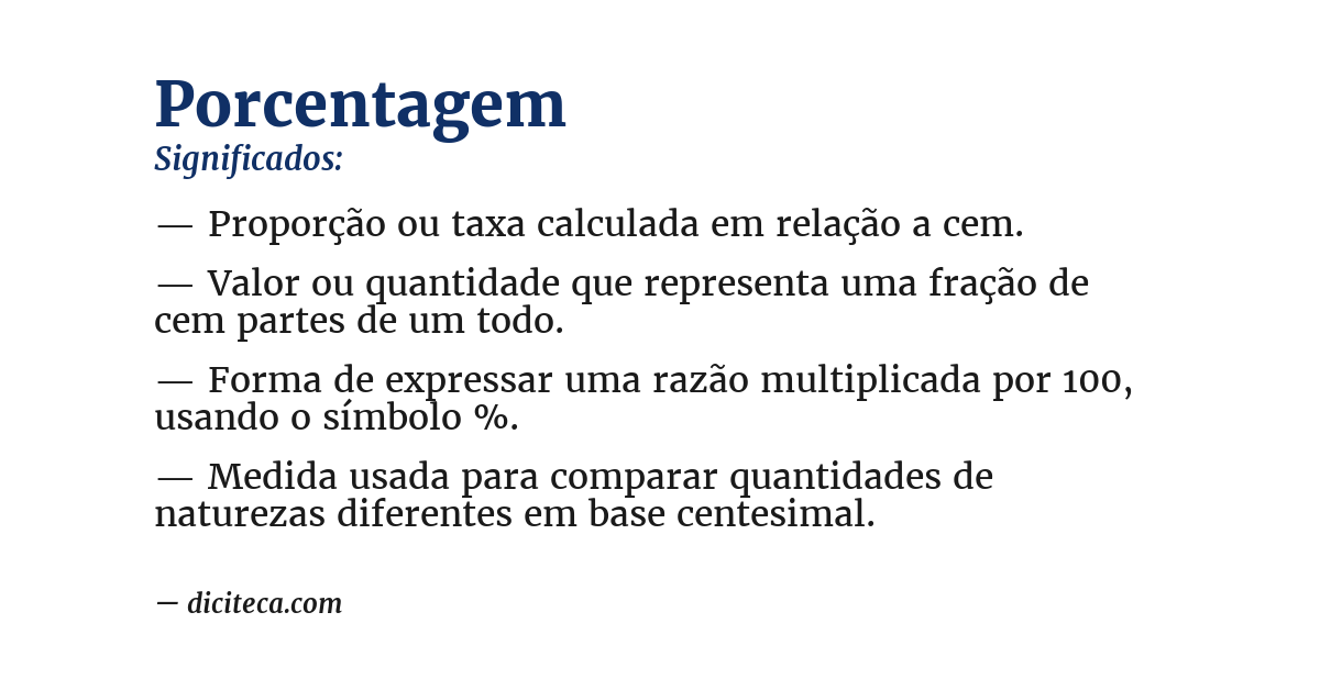 Significado de porcentagem