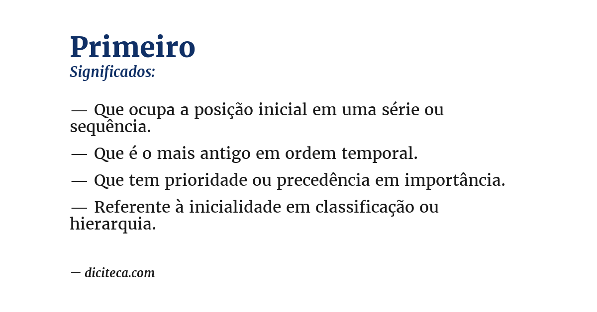 Significado de primeiro