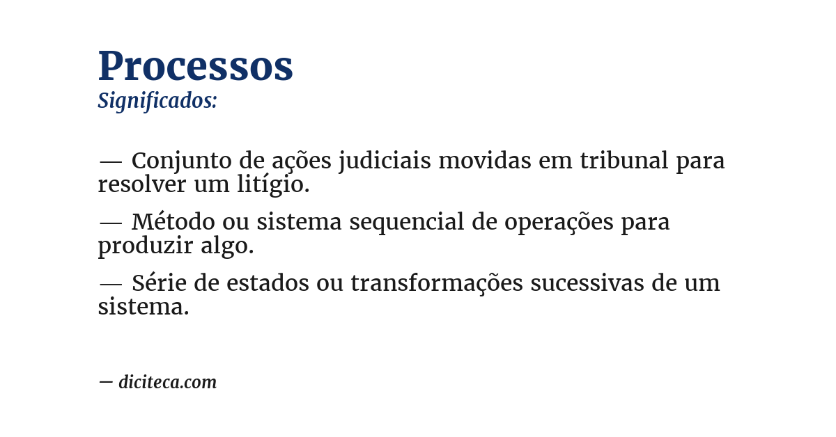 Significado de processos