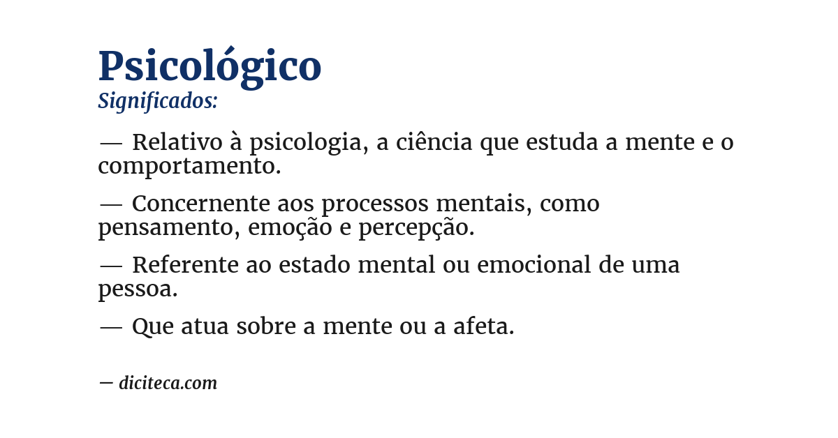 Significado de psicológico