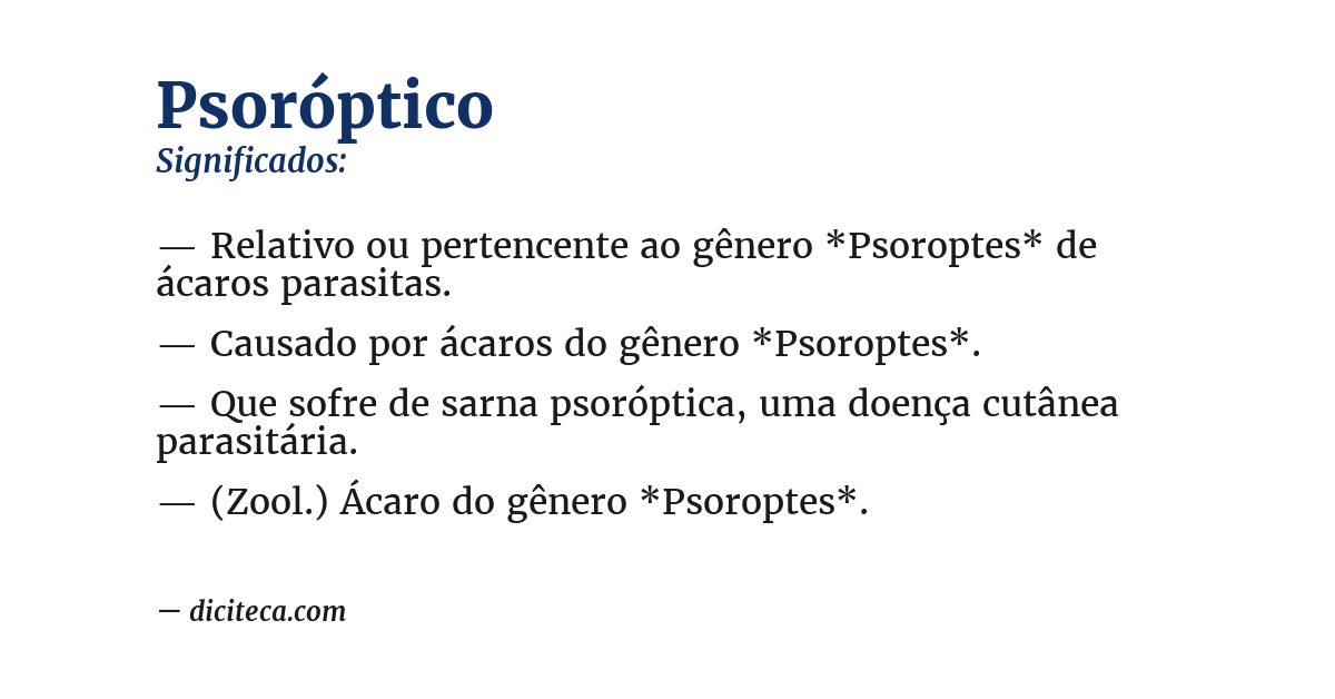Significado de psoróptico