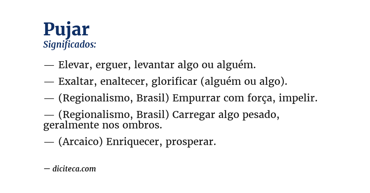 Significado de pujar