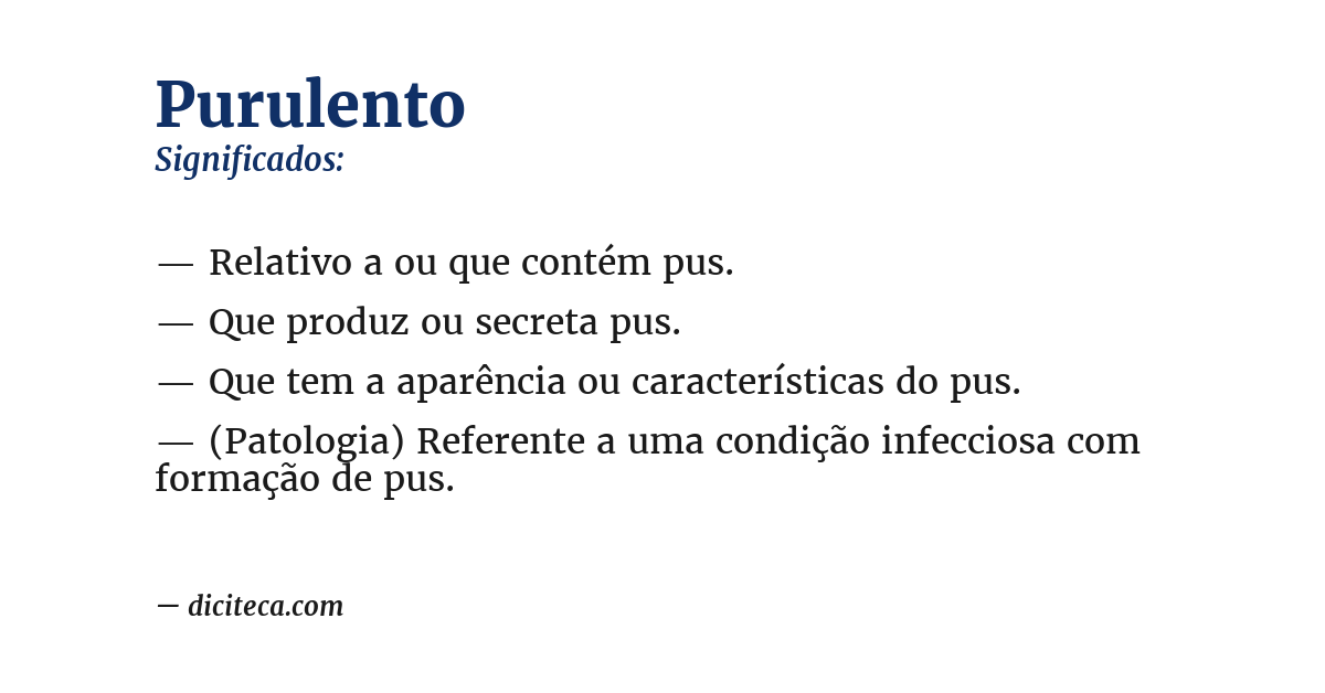 Significado de purulento